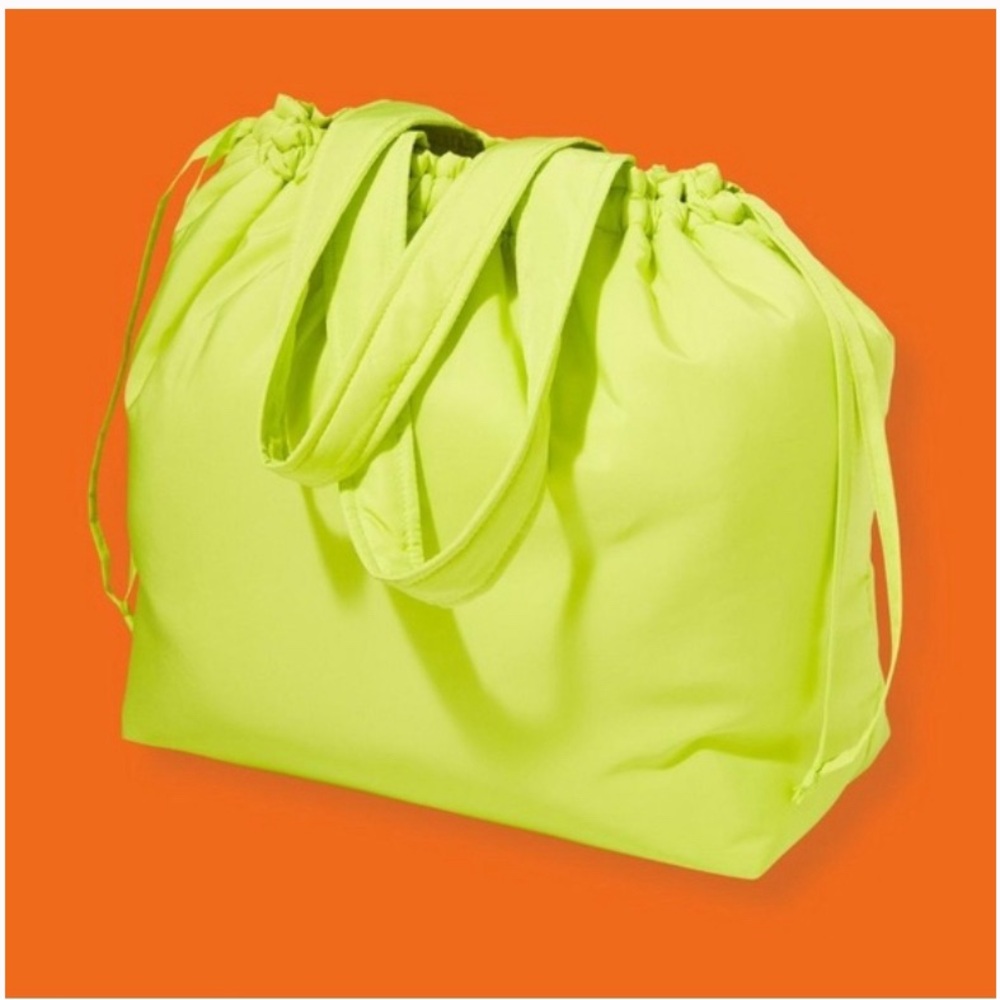 NWT Spring neon Lime Green ulta beauty drawstring tote bag
